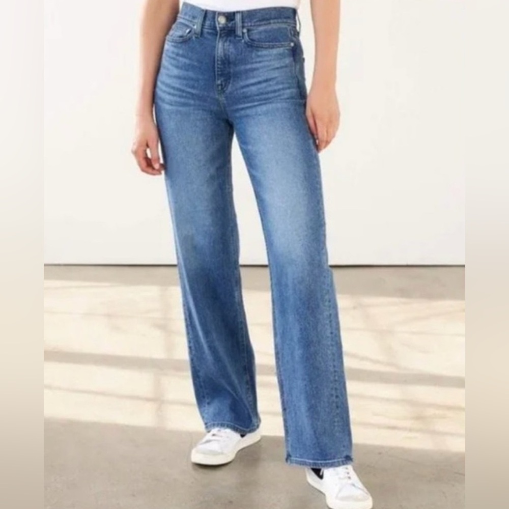AYR The Secret Sauce Wide Straight Leg Medium Wash Denim Blue Jeans- 27 short